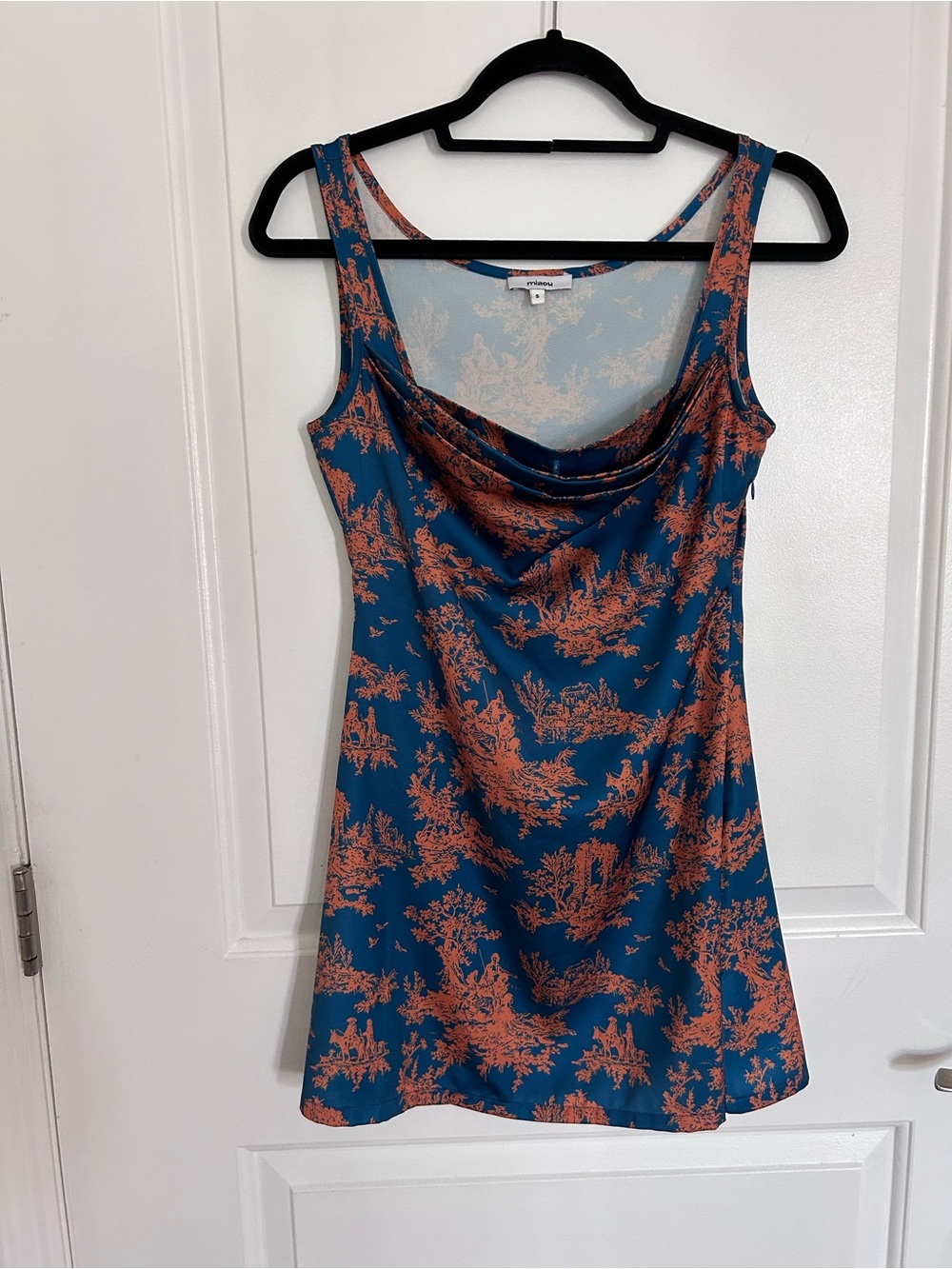 Miaou Ginger Printed Cowl Neck Mini Dress